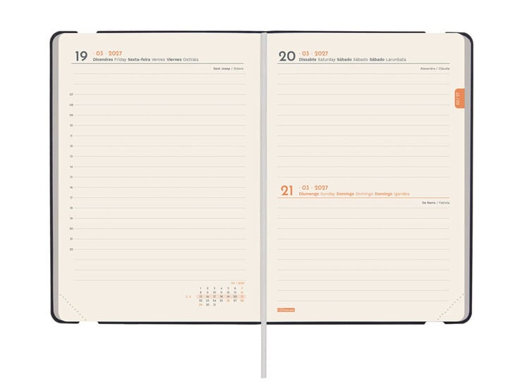 Agenda Finocam Flex Llisa D&iacute;a P&aacute;gina 2027 Catal&aacute;n Negro