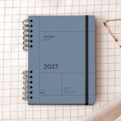 Agenda Miquelrius Plus Wire-O Semana Vista Catal&aacute;n 2027 Azul Marino