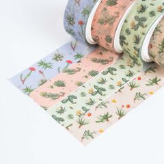 Washi Tape Kokonote Botanical Cacti 4 unitats