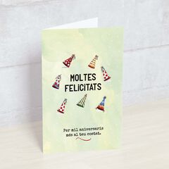 Postal Happymots catalán Moltes Felicitats