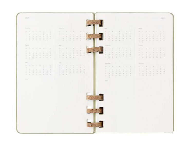 Agenda espiral Moleskine Life Planner 12m sem/vista 2025 L kiwi
