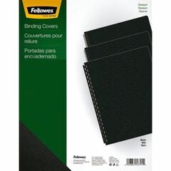 Tapas de encuadernar A4 Fellowes PVC 180 micras negro 100u
