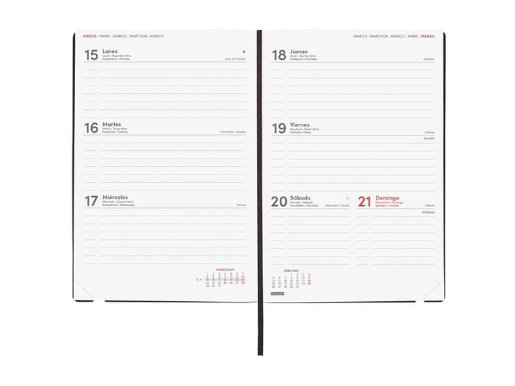 Agenda Finocam Mara Semana Vista Horizontal 2027 Castellano Azul