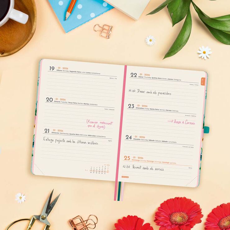 Agenda Finocam Design M4 sem/vista horizontal cat 2026 Ahora