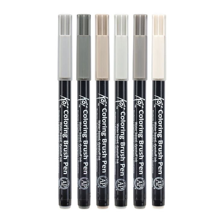 Retoladors Brush Koi urban 6 colors