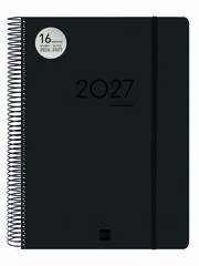 Agenda Finocam 16M Ikon E40 D&iacute;a/P&aacute;gina Multiling&uuml;e 2026-27 Negro