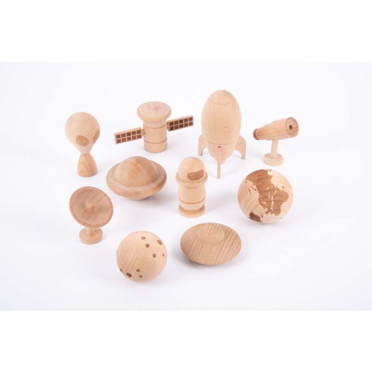 Figuras del espacio de madera 10 unidades