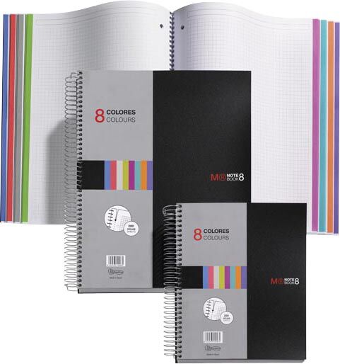Notebook 8 Miquelrius A5 200 hojas 5x5 negro