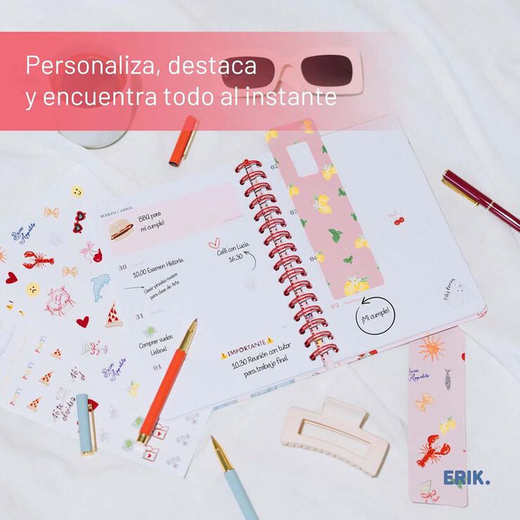 Agenda escolar Erik A5 setm/vista castellà 2025-26 Ana Marin La dolce vita
