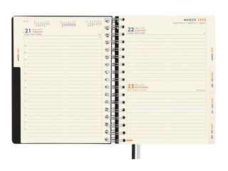 Agenda Finocam Tempus 1/4 día/pág cas 2025 negro