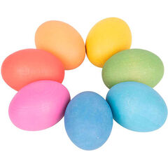 Huevos de madera de colores 7 unidades