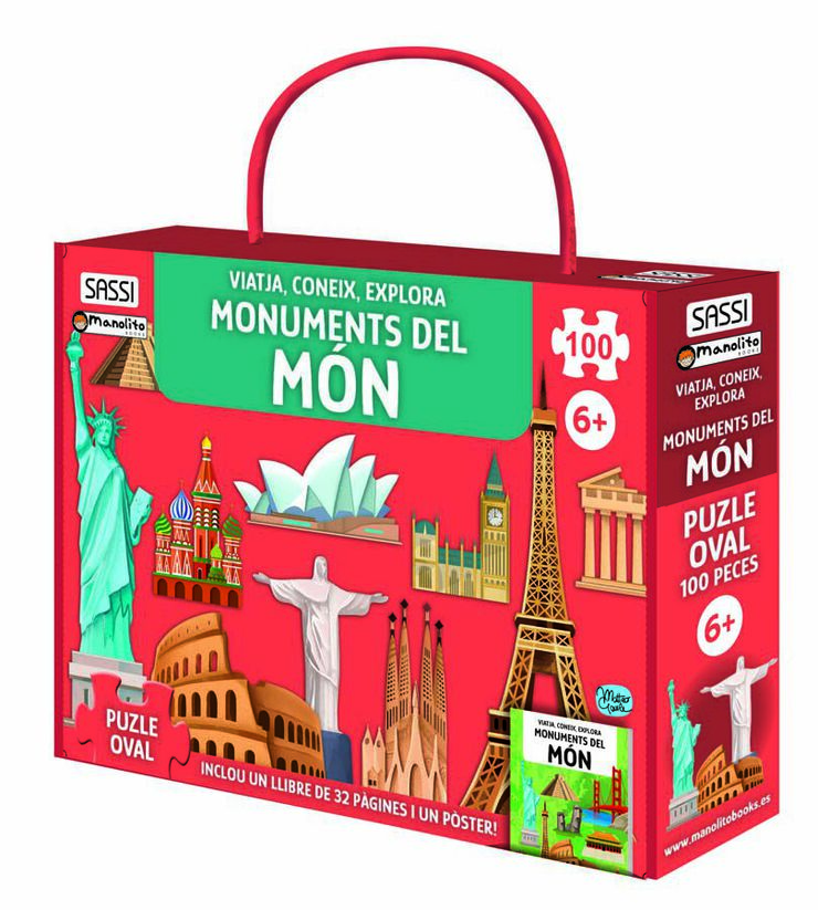 Libro y puzles Monuments del m&oacute;n 100 piezas