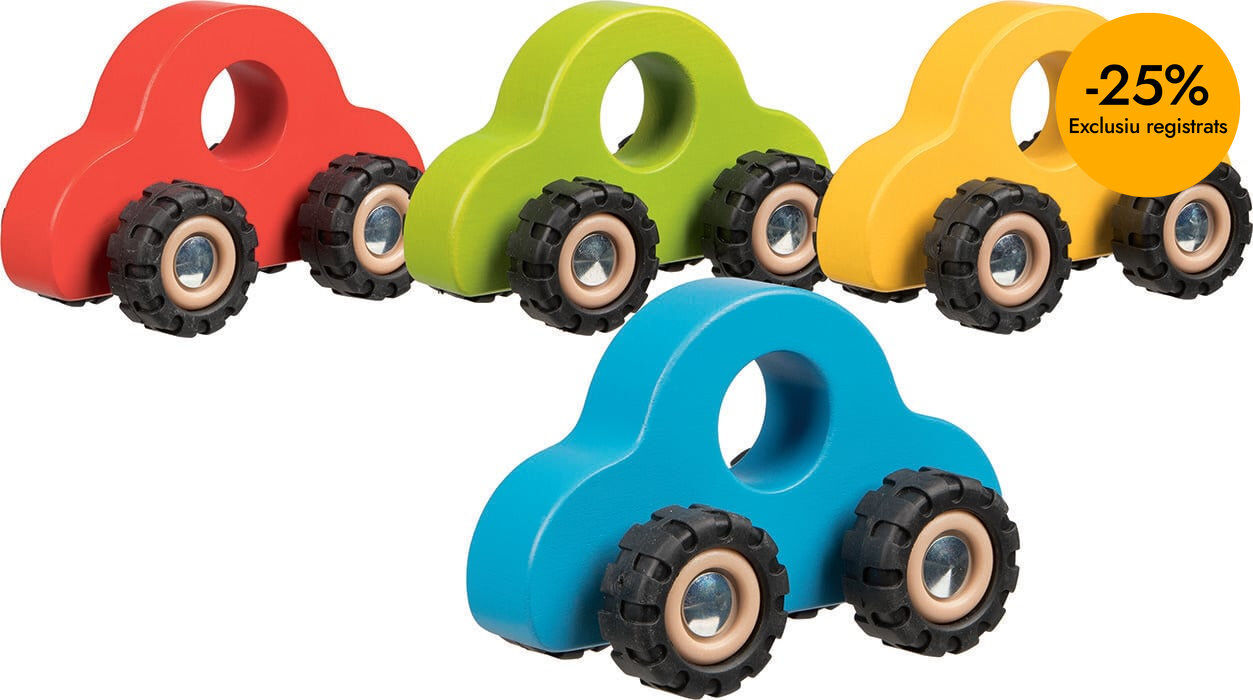 Coche de madera Goki de colores vivos