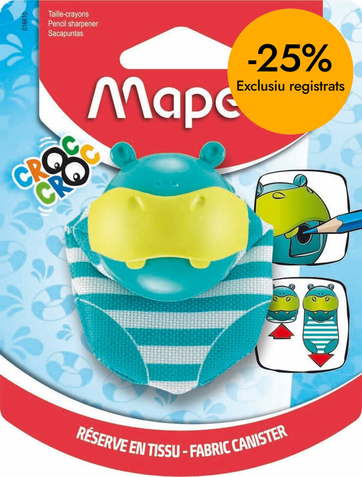 Sacapuntas Maped Croc Croc Hipo 1 orificio