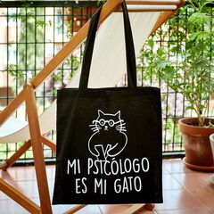 Tote bag ''Mi psicólogo es mi gato''