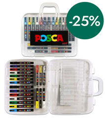 Maletín Rotuladores Posca PC1M-PC3M-PC5M 20 piezas