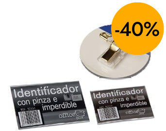Placa identificadora con pinza e imperdible Office Box