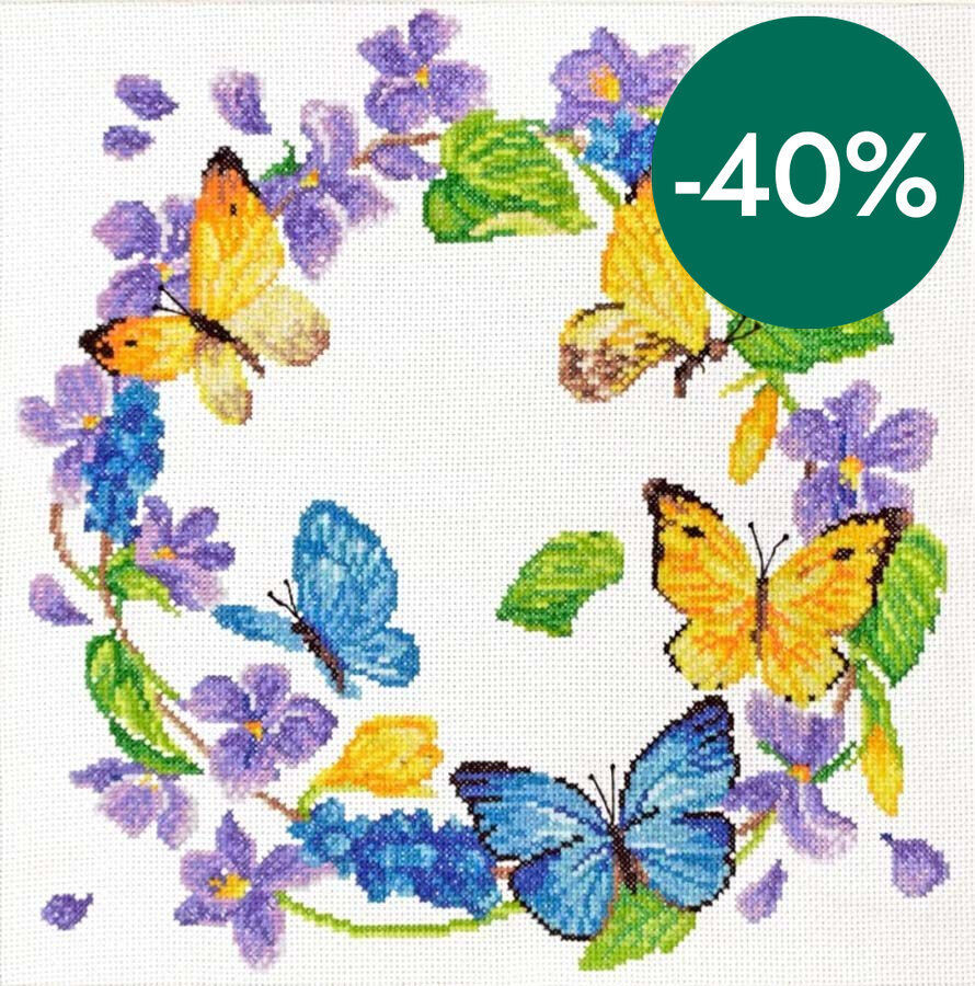 Kit Punto de cruz Ladybird Mariposas