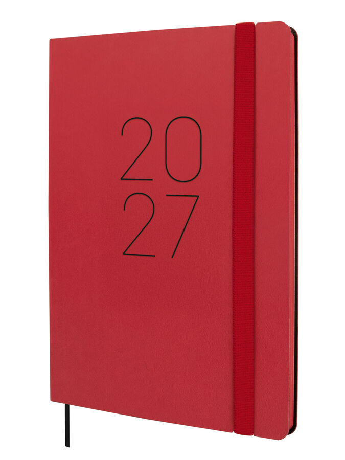 Agenda Finocam Flex Llisa Semana Vista Vertical 2027 Castellano Rojo