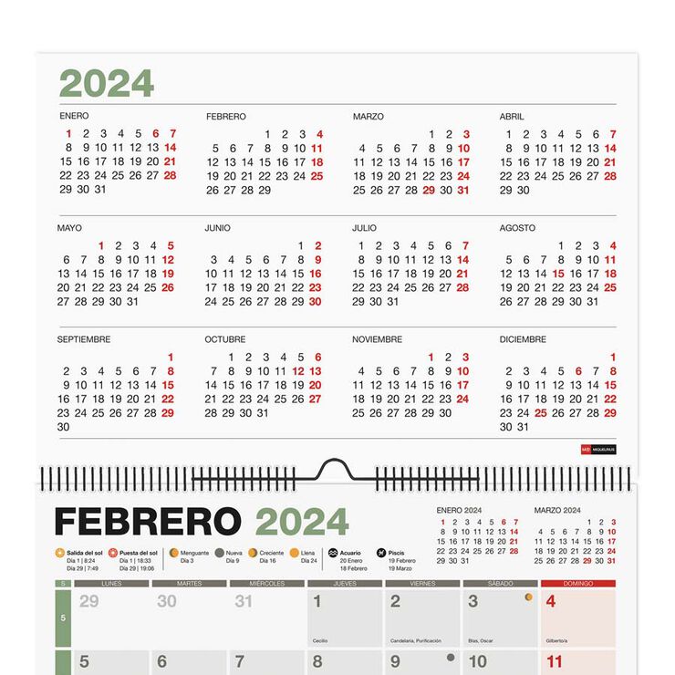 Calendari paret MiquelRius A4 2024 cast Completo