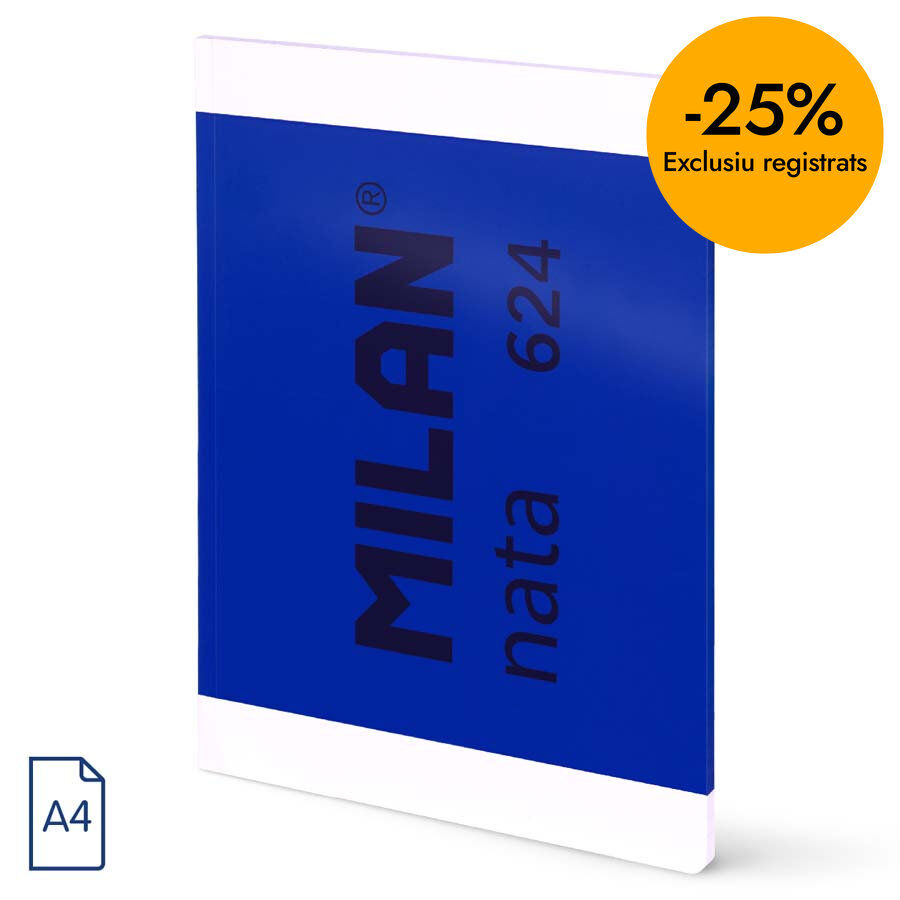 Llibreta A4 48 fulls 5x5mm Milan Nata 624 blau