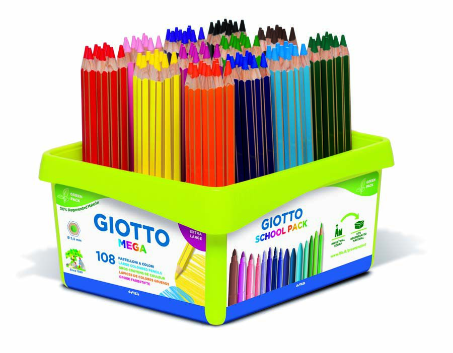Llapis de colors Giotto Mega 108u pack escolar