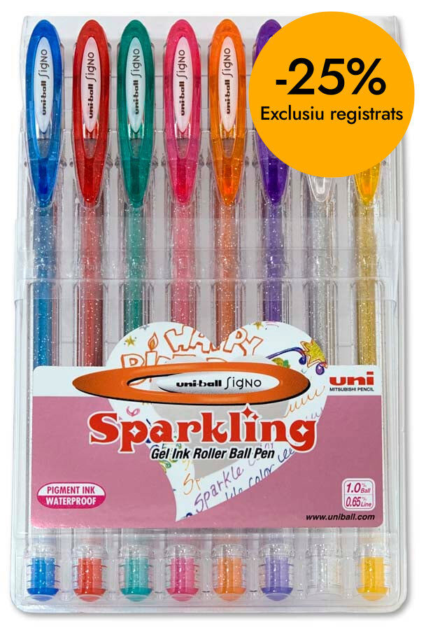 Rotuladores Uni-ball UM-120 purpurina 8 colores