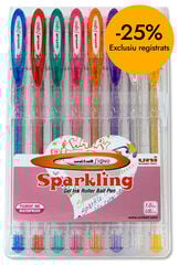 Retoladors Uni-ball UM-120 purpurina 8 colors