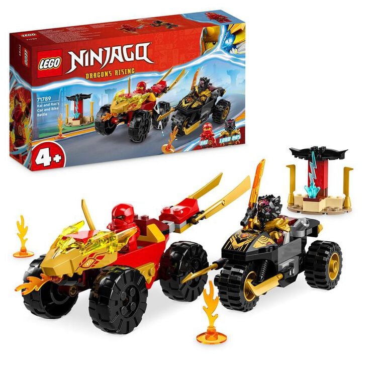 LEGO® NINJAGO Batalla de Cotxes i Motos de Kai i Ras 71789