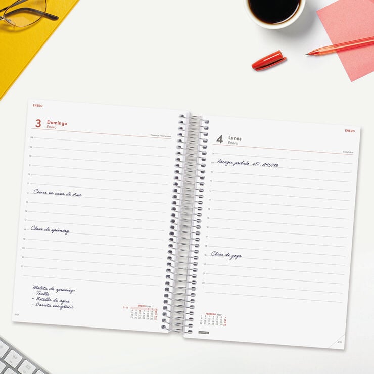 Agenda Finocam Year Dia P&agrave;gina 2027 Castell&agrave; Vermell