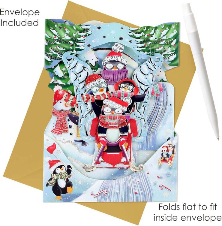 Postal Swing Navidad Pingüinos