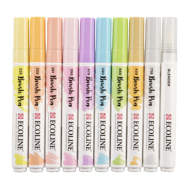 Retoladors Pinzell Talens Ecoline pastel 10 colors