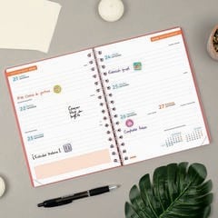 Agenda Finocam Cosmflex 1/4 Sem/Vista Castellano 2026-27 Rojo