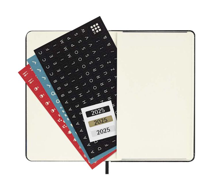 Agenda Moleskine 12m sem/vista 2025 horizontal Pocket negro