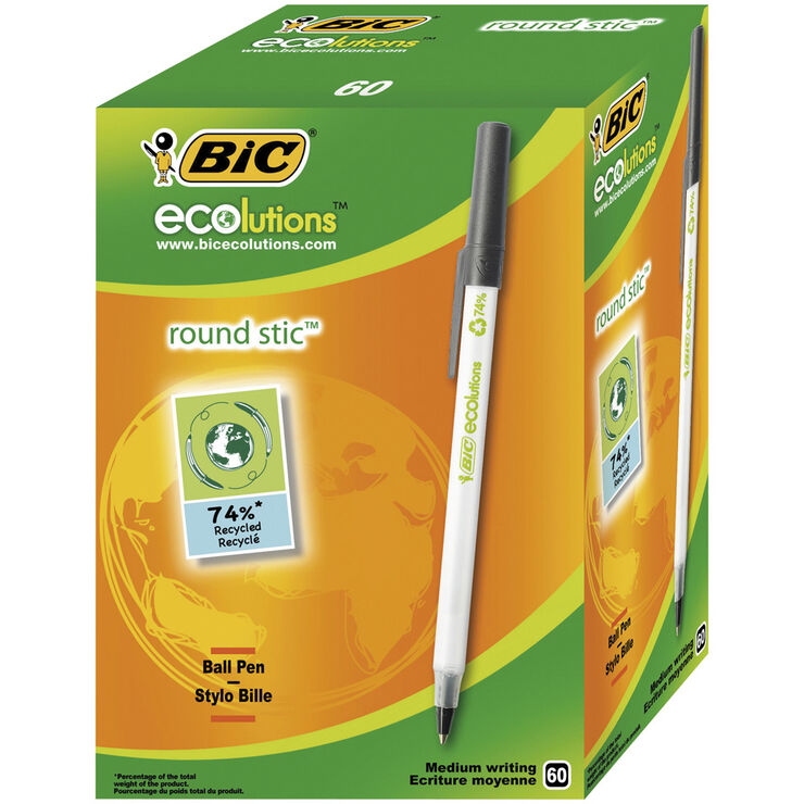 Bolígrafo Bic Eco Round Negro