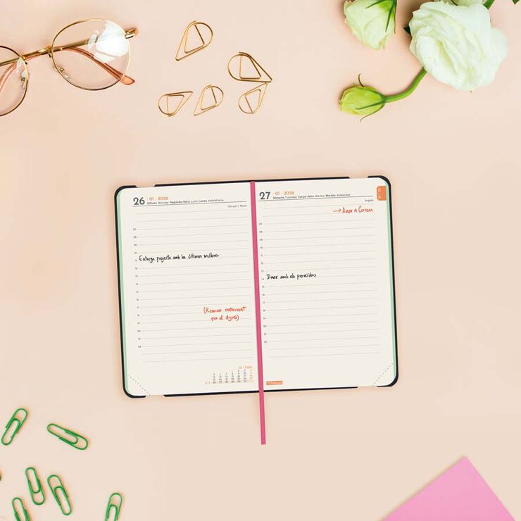 Agenda Finocam Joy F2 día/pág cat 2026 Bloom