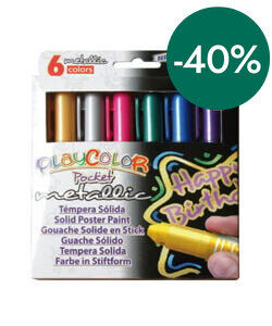 T&egrave;mpera Playcolor Pocket Metallic 6 colors