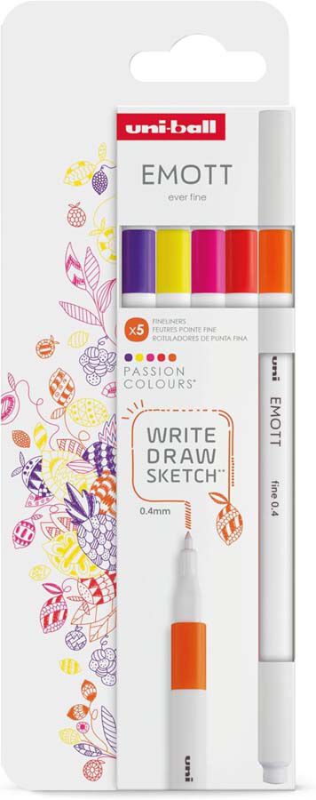 Rotuladores Emott Uni-Ball Emott 5 colores Passion