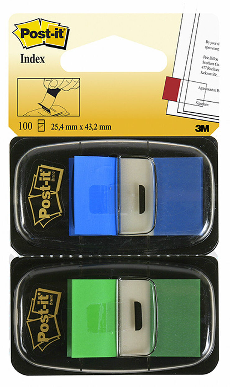 Banderetes Post-It Index blau/verd