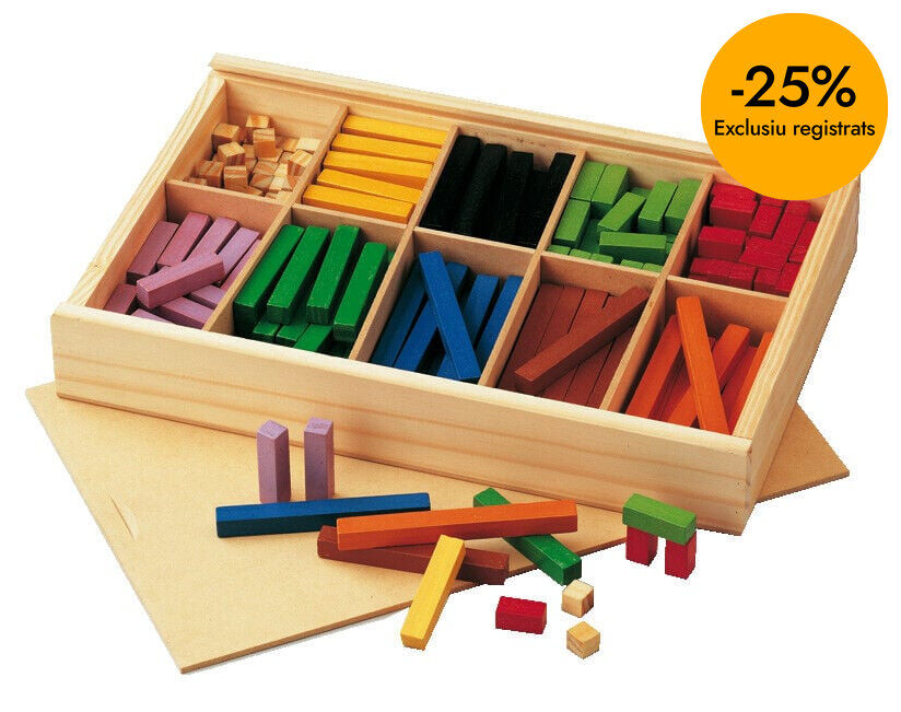 Regletas num&eacute;ricas de madera 1 x 1