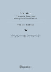 Leviatan: O la mat&egrave;ria, forma i poder d&rsquo;una rep&uacute;blica eclesi&agrave;stica i civil