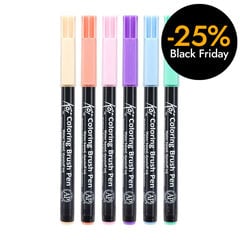 Retoladors Brush Koi pastel 6 colors