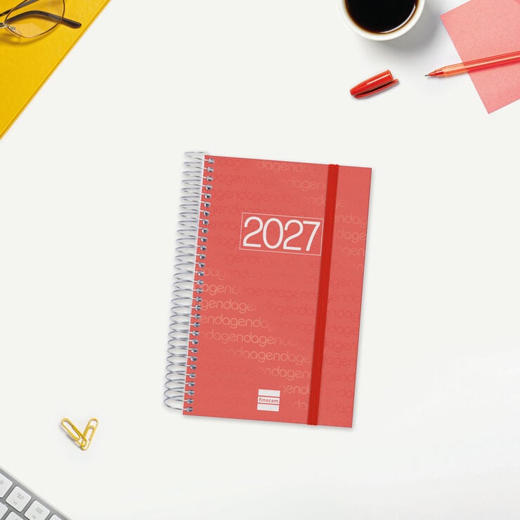 Agenda Finocam Year D&iacute;a P&aacute;gina 2027 Catal&aacute;n Rojo