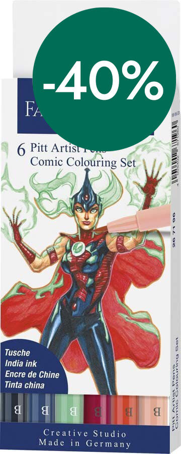 Pitt Artist Pen Faber C&oacute;mic 6 colores