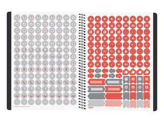 Agenda Finocam 16 meses Ikon E10 sem/vista vertical mult 2025-26 negro