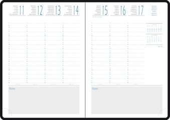 Agenda 17 meses Quo Vadis All in one A5 sem/vista mult. 2025-26 azul
