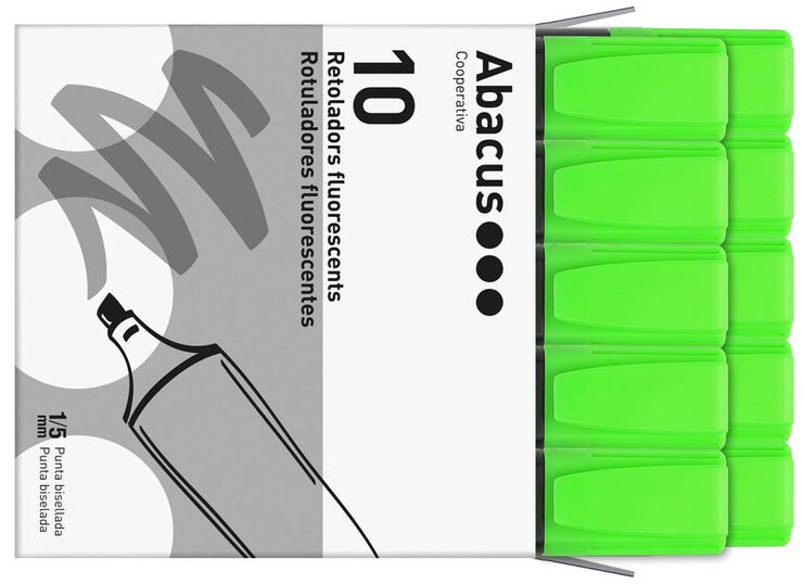 Marcador fluorescent Abacus verd 10u