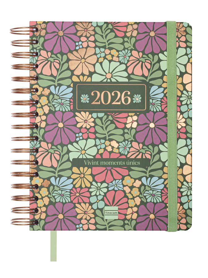 Agenda Finocam 16 meses Vitae 1/4 sem/vista cat 2025-26 verde