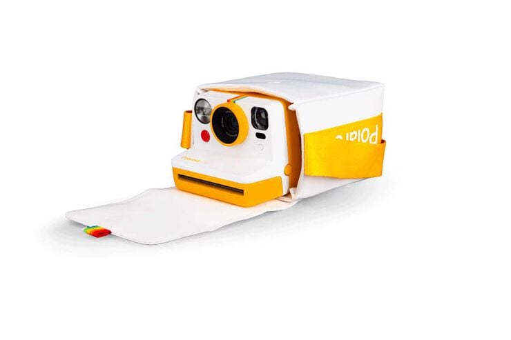 Funda c&agrave;mera fotogr&agrave;fica Polaroid Now blanc i groc