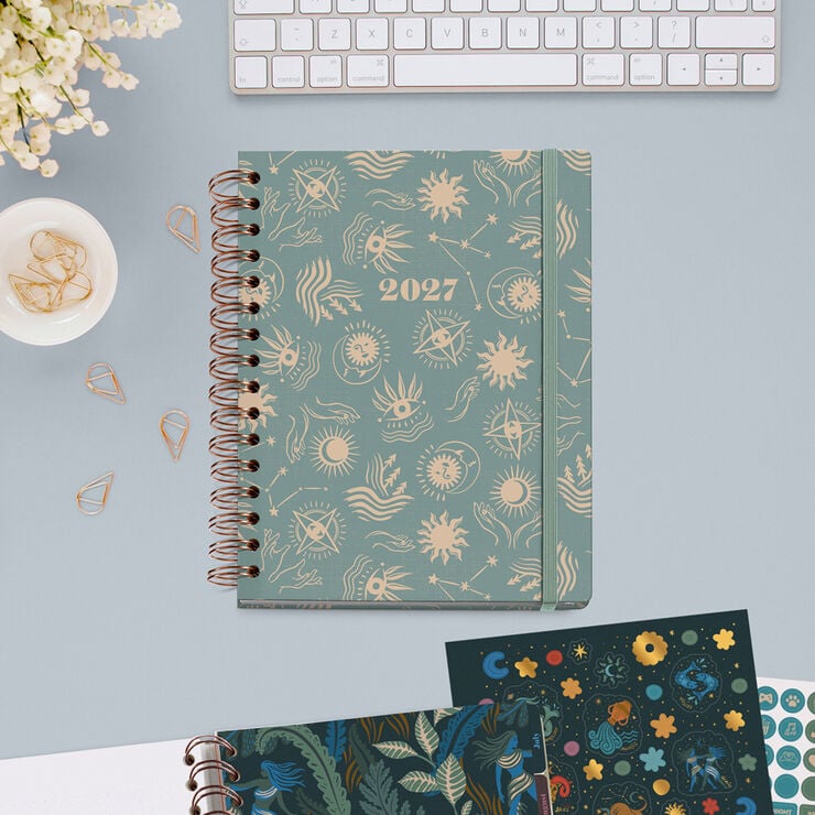 Agenda Miquelrius Plus Wire-O Dia P&agrave;gina Multiling&uuml;e Good Fortune 2027 Multicolor